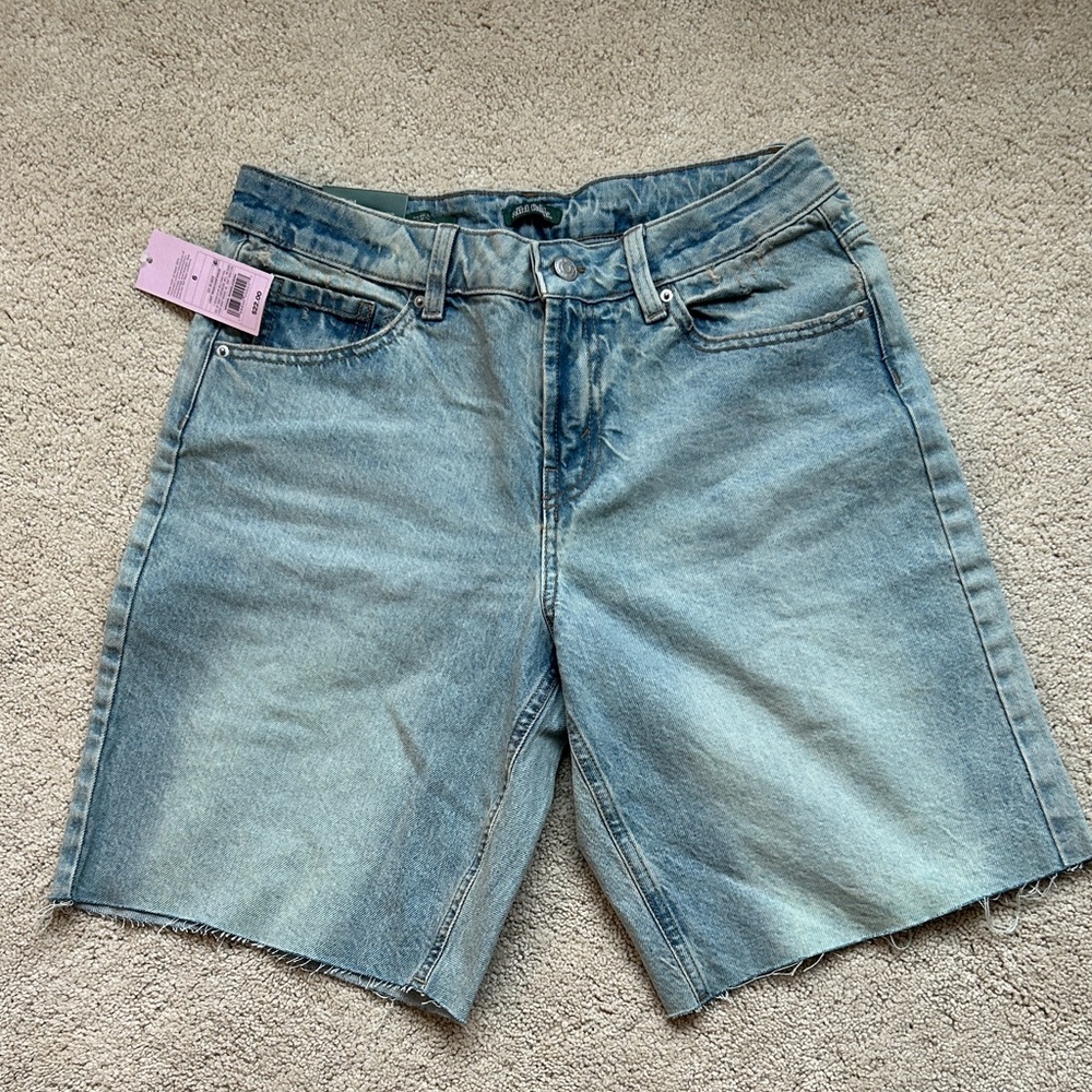 wild fable Light Blue High-Rise Denim Bermuda Shorts